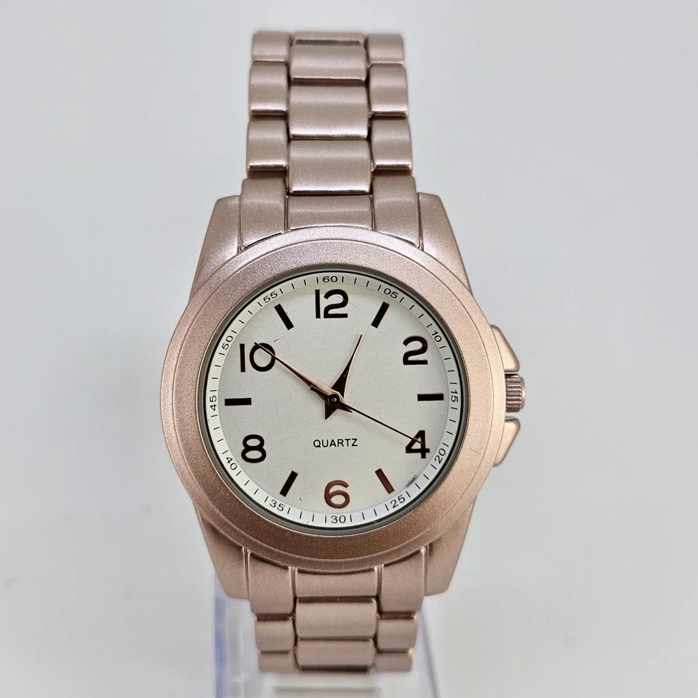 Men's‎ Watch 40MM White Dial Light Gold Bracelet Band 7.25